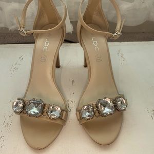 ALDO 6.5 Nude Rhinestone Sandal heels